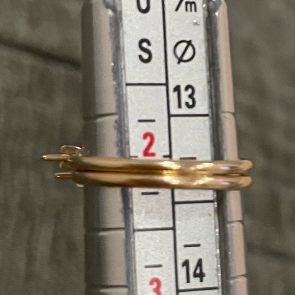 14K Gold Hoops - Picture 2 of 3